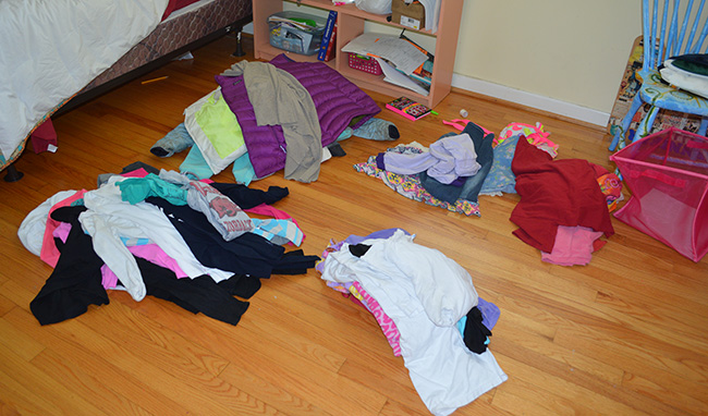 Ogranize Piles on Floor