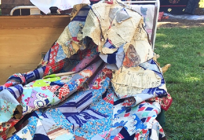 quilt shows in Arkansas 2015 newspaper patterns attached to quilt