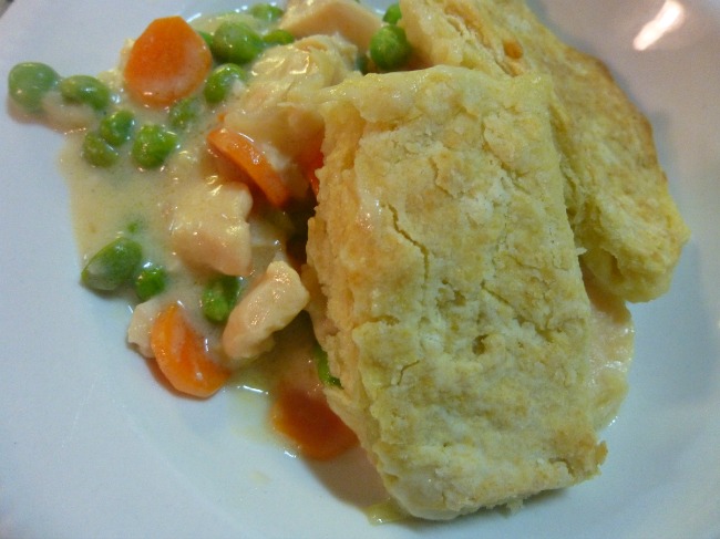 chicken pot pie in bowl