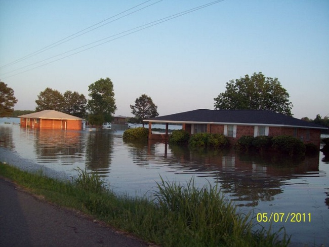flooded houses