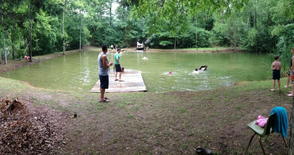 swimming in swimming hole