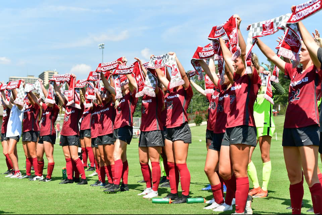 Razorback Women Soccer post game