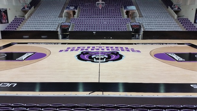 purple basketball court